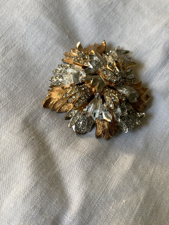 Broche Vintage Pierre Cardin - Style Space Age 3D - Fleur Or Ambré & Rhodium – Cadeaux, Metal, Other (photo 5 of 12)