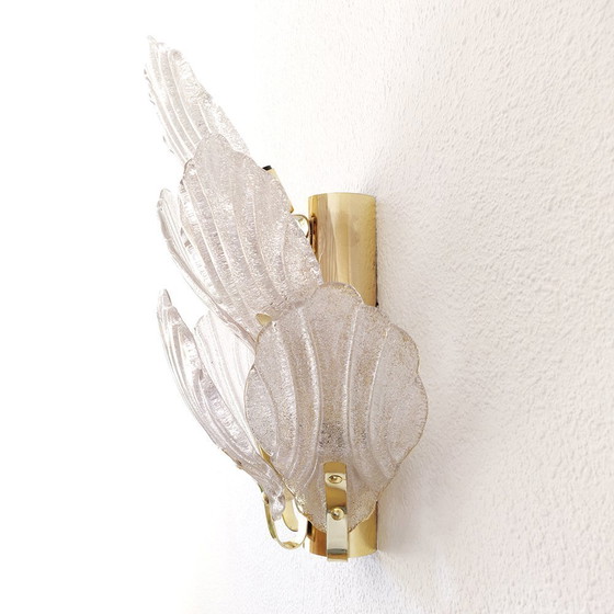 Image 1 of Messing en Murano wandlamp, 1960