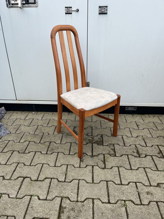 Image 1 of 6x massief teak deense vintage eetkamerstoelen jaren 70