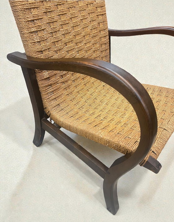 Zeldzaam! 1 van 2 identieke Erich Dieckmann originele Bauhaus fauteuil, circa 1925, gemaakt in Duitsland. (photo 4 of 10)