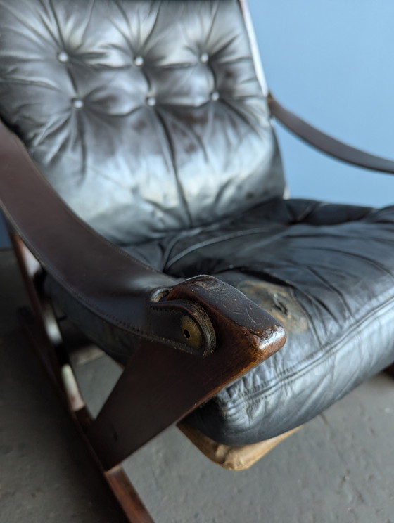 Image 1 of Mid century brutalist safari fauteuil- Aarflot Møbler 