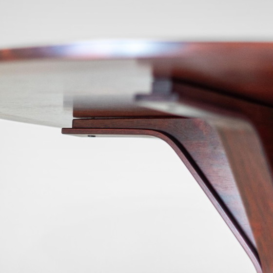 Image 1 of 1x Tavolo da pranzo rotondo in legno di design, modello 522 di Gianfranco Frattini per Bernini
