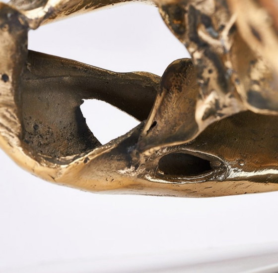 Image 1 of Sooka Sculpture, saltwater crocodile skull 37 cm bronze