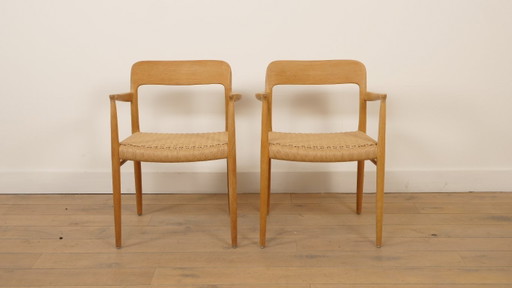 2 x Niels Otto Moller Esszimmerstühle | Modell 56 | Eiche | Restauriert – Niels Otto Møller, eetkamerstoelen, Wood, Vintage