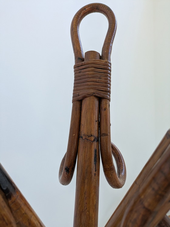 Image 1 of Salon en bambou - Fauteuils, table basse et porte-manteau - Vintage