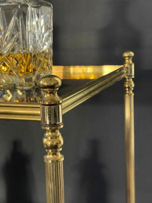 Elegante carrello bar/di servizio vintage in ottone e vetro – serveerwagens, Brass (photo 2 of 5)