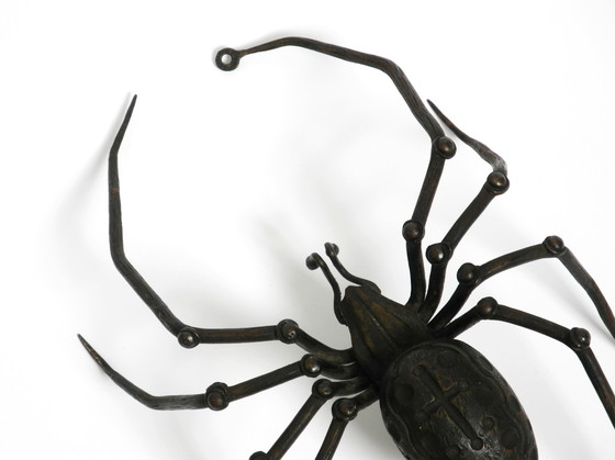 Image 1 of Prachtige Italiaanse Mid Century Moderne "Spin" wanddecoratie van ijzer