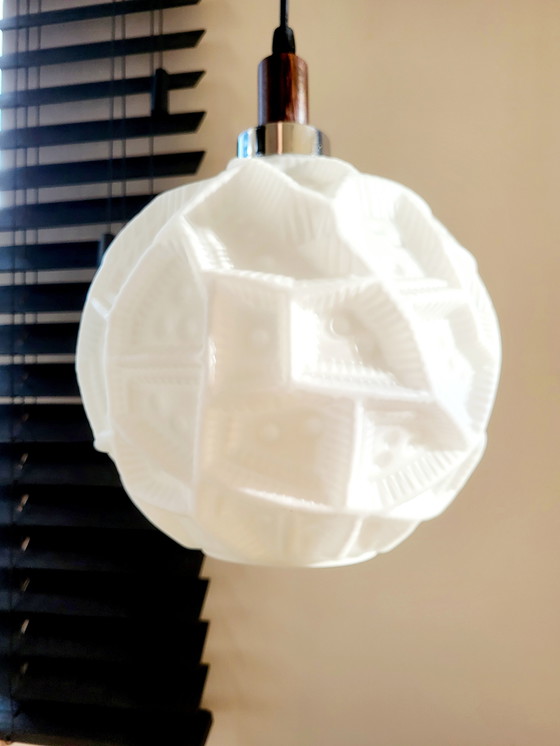 Image 1 of Peill & Putzler Opaline Glass Pendant Lamp, Supposedly