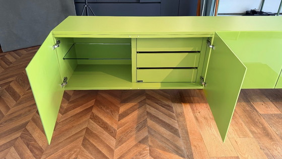 Image 1 of Meuble mural design Lago « Amplia » – buffet suspendu vert olive