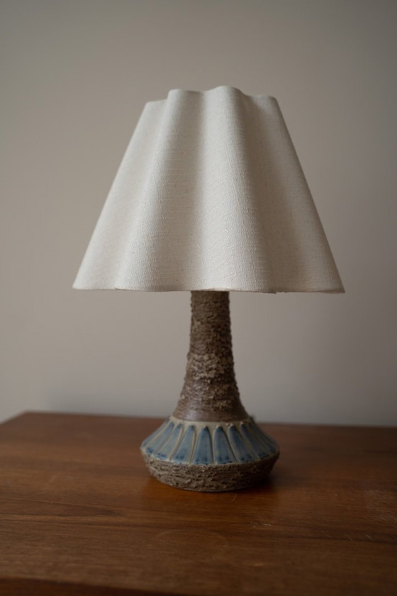 Image 1 of Danish ceramic table lamp beige/blue