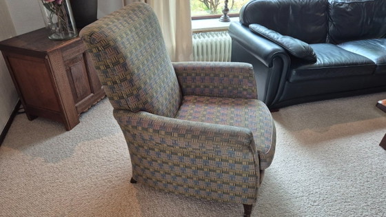 Vintage Designer Wingback Armchair with Oak Legs – Koekoek, Textile (photo 4 of 21)