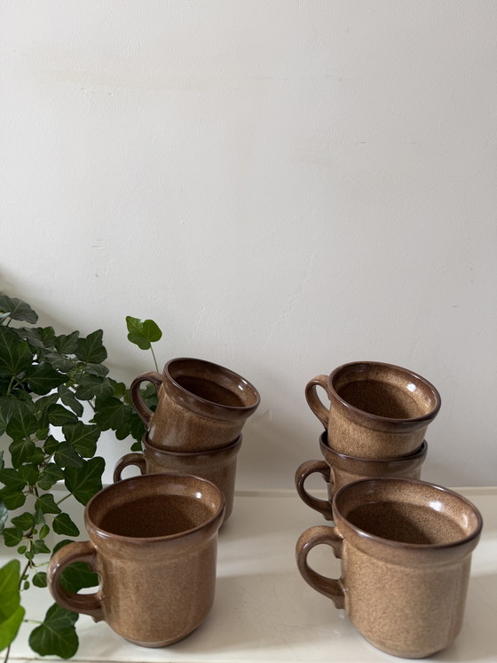 Image 1 of Set of 6 ceramic coffee mugs, 1970s