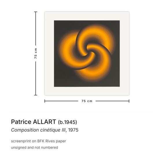 Patrice Allart Zeefdrukcompositie Cinétique III 1975 – Litho's & Zeefdrukken, Paper (photo 3 of 5)