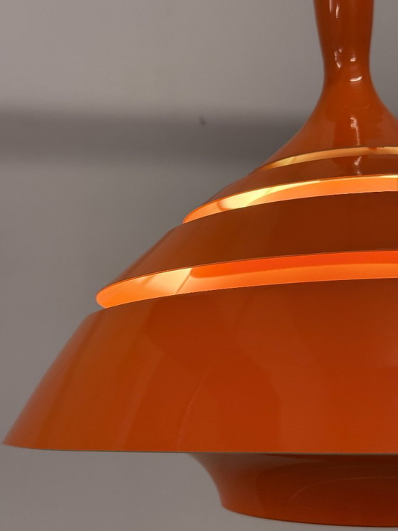 Schnieder Leuchten Pendant lamp – Orange – 70s – Metal (photo 5 of 12)