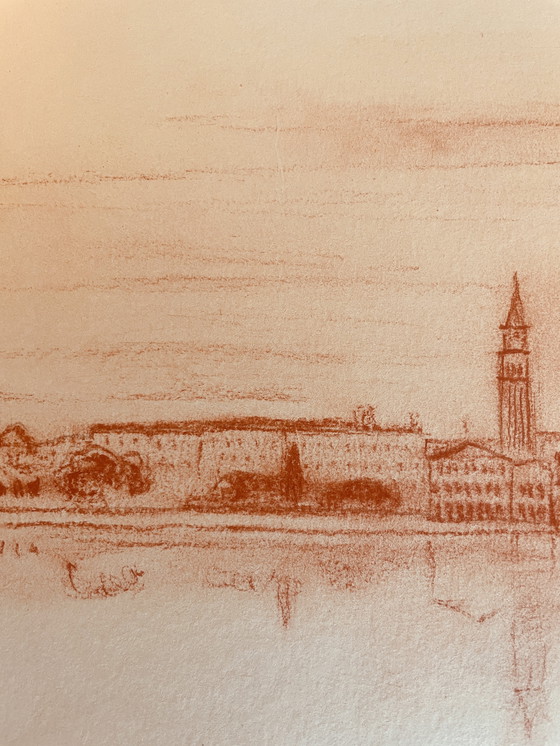 Image 1 of Signed Sanguine Landscape View of Venice Saint Mark's Square Venice