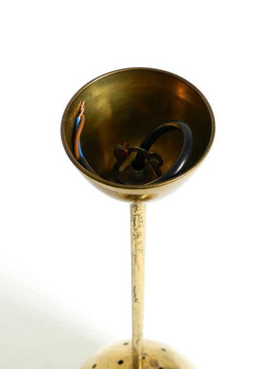 Image 1 of Beautiful height-adjustable original Mid Century Modern brass pendant lamp