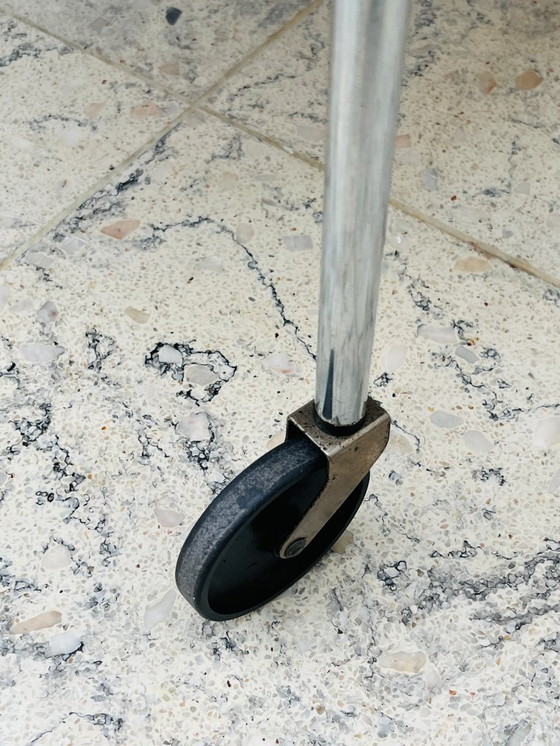 Image 1 of Carrello di servizio pieghevole vintage in cromo e laminato