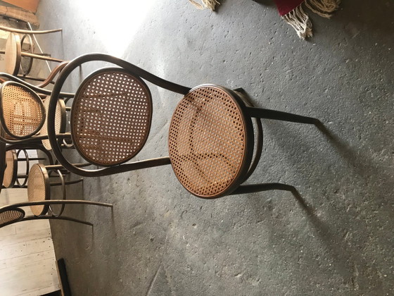 Oval Dining Chairs & Table in Wood Cane, Germany, 1960s, Set of 7 – Dining set, Mid Century Modern (photo 4 of 12)