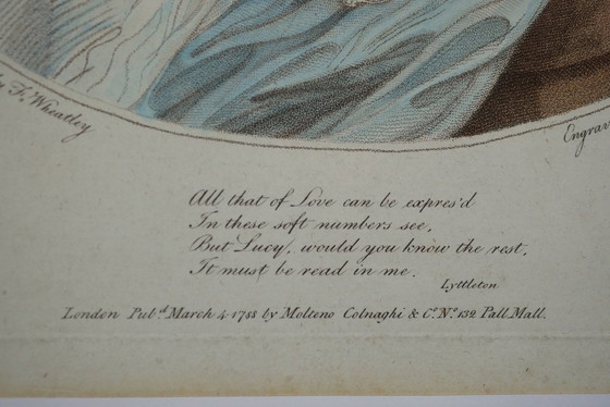 Image 1 of Woman Reading - Antique framed engraving by R. Stanier after Francis Wheatley