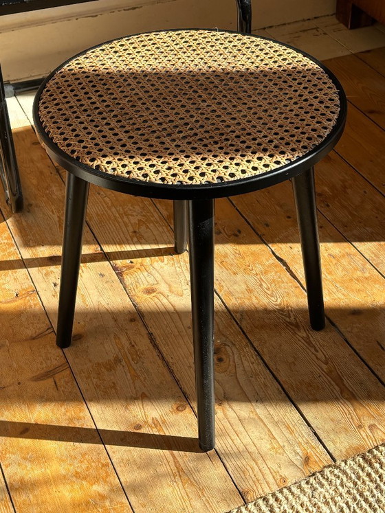 Cesca B64 stoel (Marcel Breuer) met armleuningen + tafeltje, Fauteuils, Hout, Rotan, Zwart (foto 5 van 5)