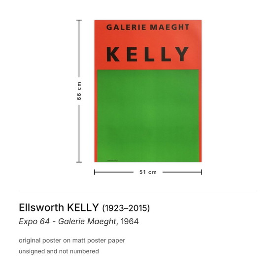 Ellsworth Kelly Poster Expo 64 - Galerie Maeght – Affiches, Paper (photo 3 of 5)