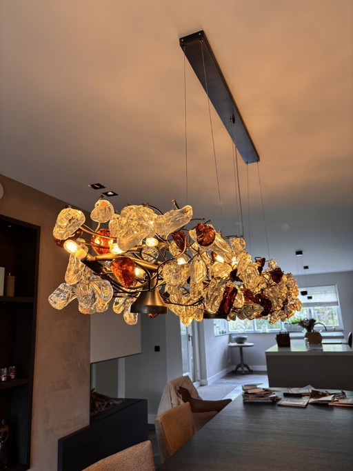 Stout Pendant Lamp Martini 260 oval, blue steel