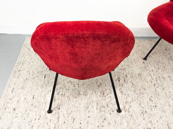 Fauteuils rouges de salon par Fritz Neth pour Correcta, années 1950, lot de 2 – Textile (photo 5 of 20)