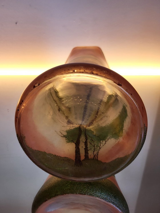 Image 1 of Art Nouveau vase, Théodore Legras, enameled glass vases, set