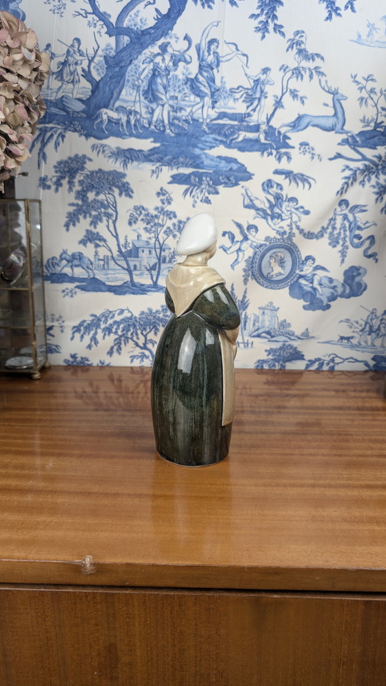 Image 1 of Botella antropomorfa de licor Denbac pour Noyer Berrichonne, cerámica de principios del siglo XX