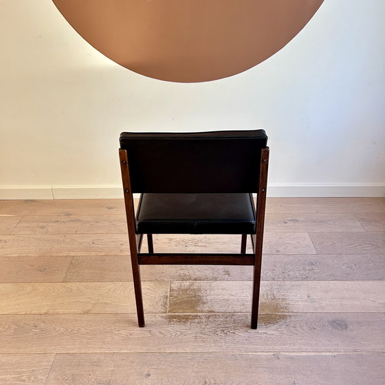 Image 1 of Vintage Topform eetkamerstoelen teak/skai set van 4