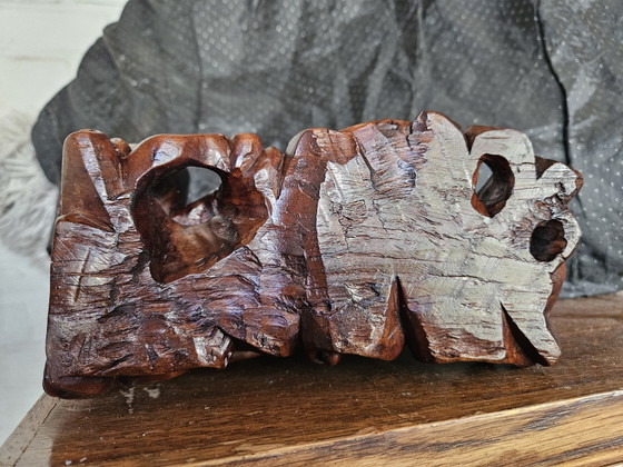 Antike handgeschnitzte Luohan/Damo-Statue – Bildhauerei, Wood (photo 8 of 11)