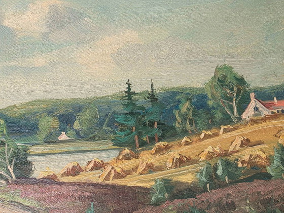 Dipinto a olio vintage di Corell – Paesaggio di metà secolo – Dipinti e disegni, Tela (photo 7 of 11)