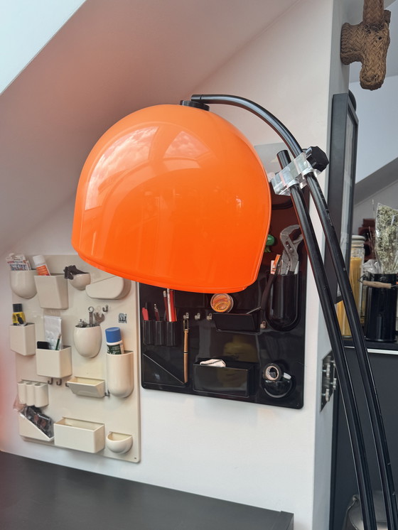 Image 1 of 70s Boog vloerlamp met telescopische structuur Space Age Vintage Mid Century Modern Licht UFO Guzzini Era
