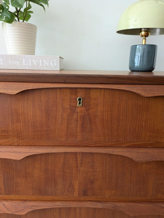Image 1 of Vintage Deense teakhouten ladekast, Tallboy 