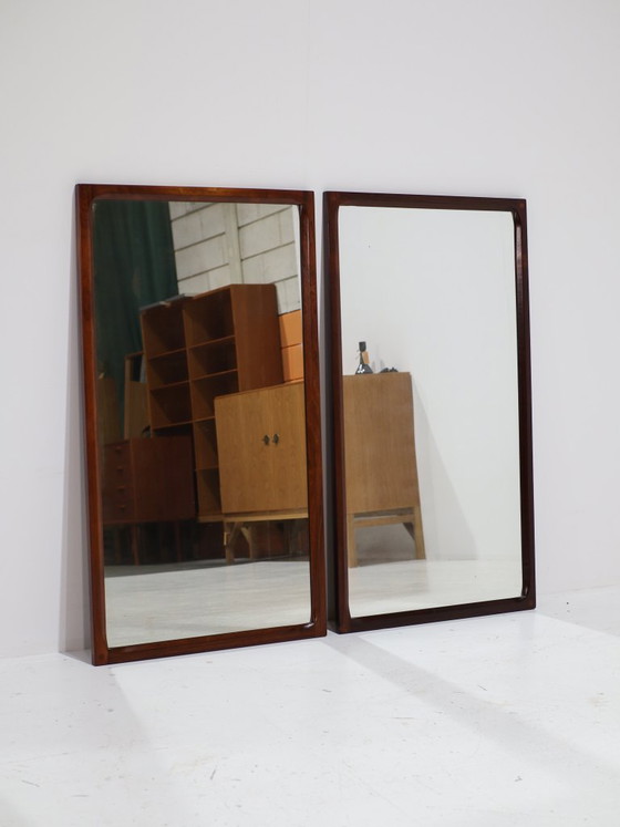 Grote spiegel Aksel Kjersgaard palissander Deens vintage jaren '60 – Glass, Wood (photo 8 of 10)