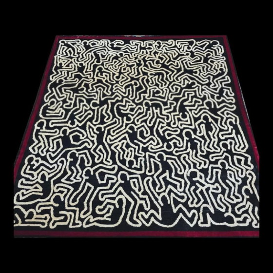Keith Haring Untitled Rug – Limited Edition Hand-Woven Wool Art (210 x 200 cm) – Tapis (photo 3 of 8)