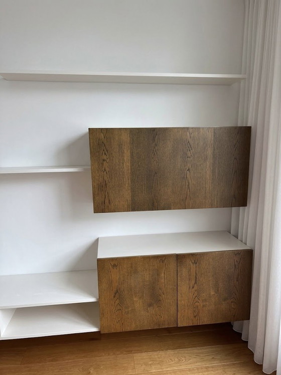 Vintage Floating Wall Unit by Van Banz Bord, 1970s – Wall cabinet, Glass, Wood (photo 4 of 7)