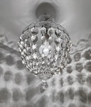 Lampada da soffitto a forma di mongolfiera in cristallo anni '50