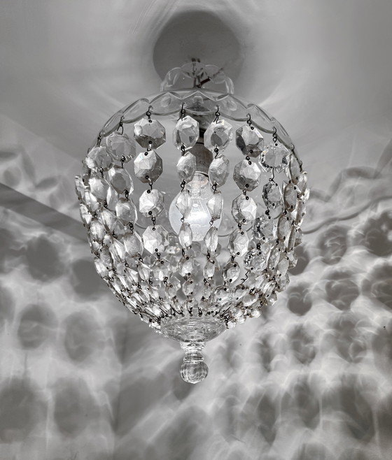 Image 1 of 1950s crystal hot air balloon ceiling light