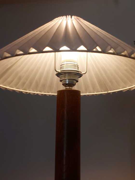 Image 1 of Vintage mid-century unique table lamp with ball base, Art Deco Revival style