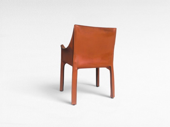 Image 1 of Stuhl CAB 413 in cognacfarbenem Leder von Mario Bellini für Cassina, Italien, 1970er Jahre