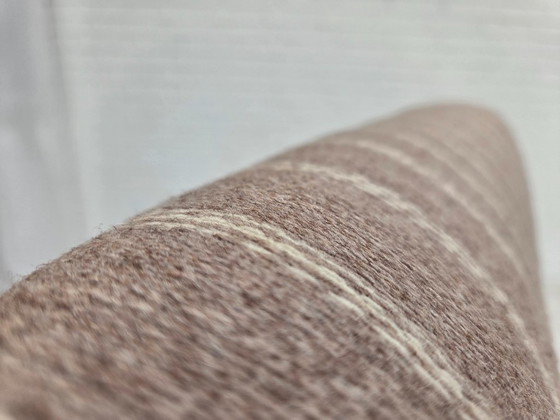 Image 1 of Poltrona danese con schienale alto, anni '70, lana per mobili, legno di teak, originale.