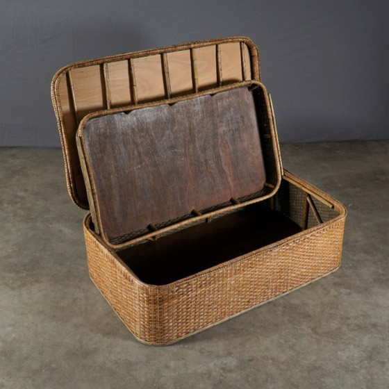 Image 1 of Panier en rotin vintage XXL – Table basse en rotin