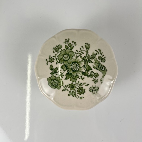 Image 1 of Een paar Mason's Ironstone-dozen, "Stratford"-groen decor, Engeland, 1970