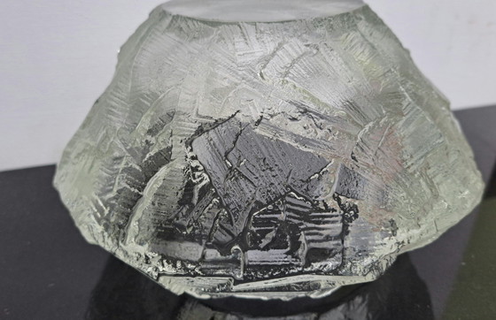 Image 1 of Brutalist Glass Vase By Göte Augustsson, Ruda Glass Sweden