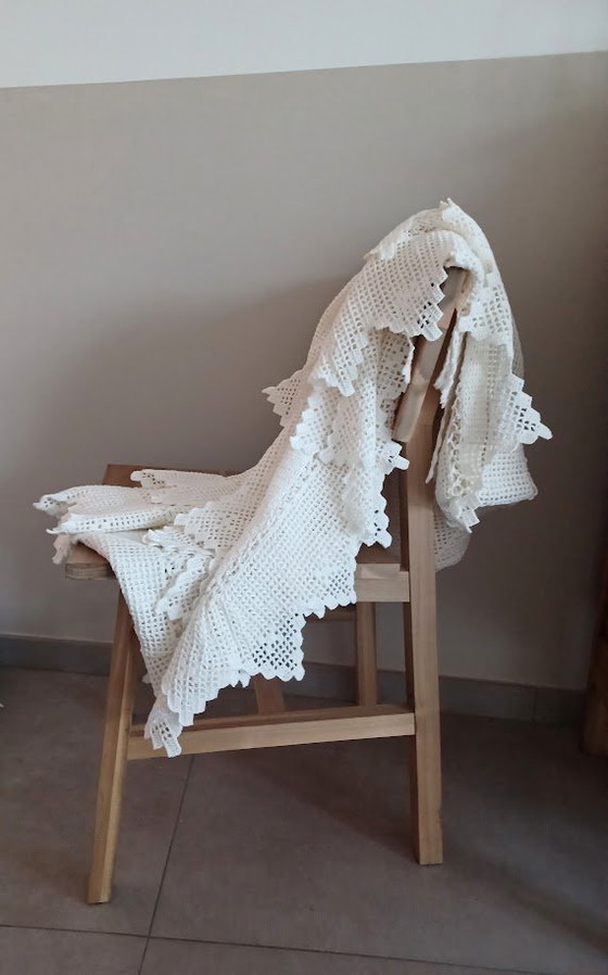 Image 1 of Copriletto vintage. Fatto a mano all&#39;uncinetto. Cotone. 210 cm x 190 cm.