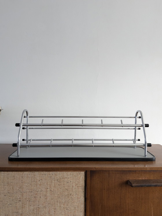 Image 1 of Vintage kapstok uit de jaren 60, in de stijl van een Amerikaanse diner, voor aan de muur.