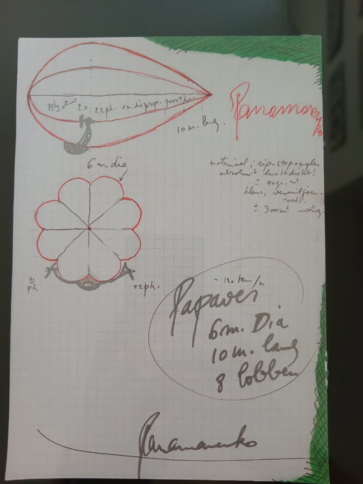 Panamarenko original sketch "Poppy"