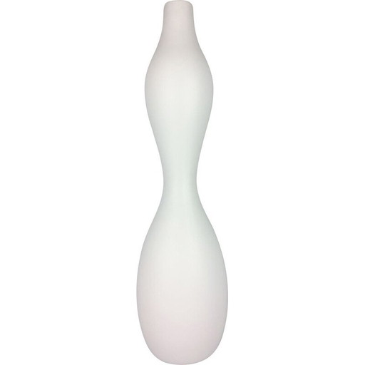 Vintage white ceramic vase, 1990