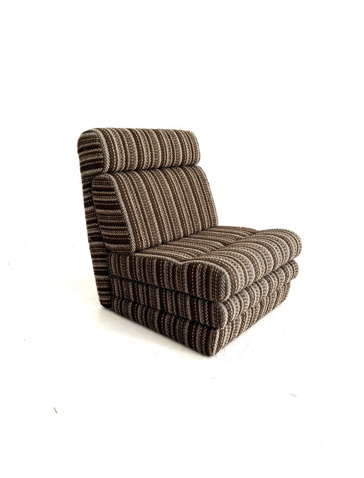Fauteuil-lit réglable vintage, années 1980 – Wood, Textile (photo 2 of 13)